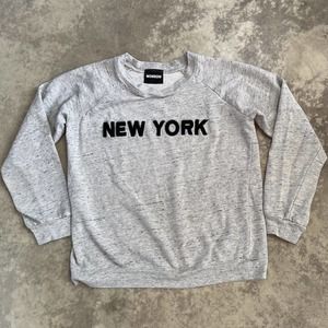 Monrow New York Heather Gray Sweatshirt women size Small Made In USA